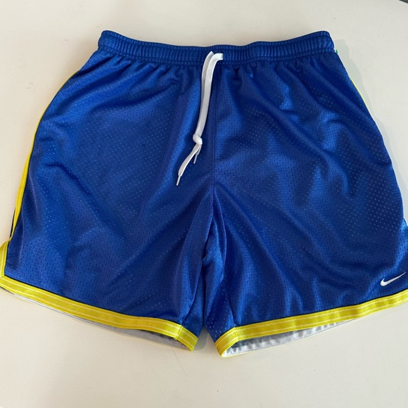 Nike Blue‎ Mesh Basketball Shorts with Yellow Trim | Size [Insert Size] - Picture 1 of 6